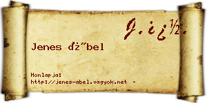 Jenes Ábel névjegykártya