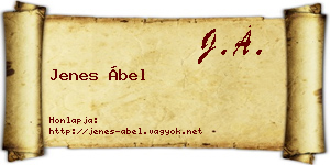 Jenes Ábel névjegykártya